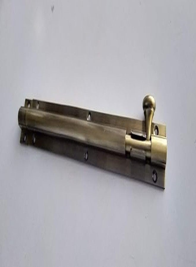 Elexa Hardware Antique Brass Finish Heavy-Duty Slide Bolt Latch | 4-Inch | Durable Door Security Lock for Home & Office (4 inch) - Image 2